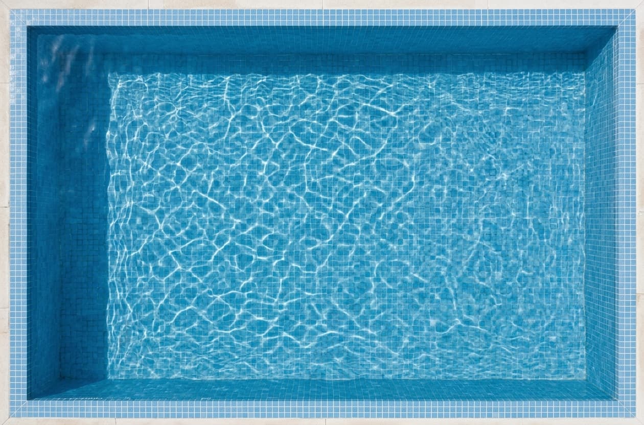 Pool von oben, Strömungskreislauf zwischen Einströmdüsen und Skimmer